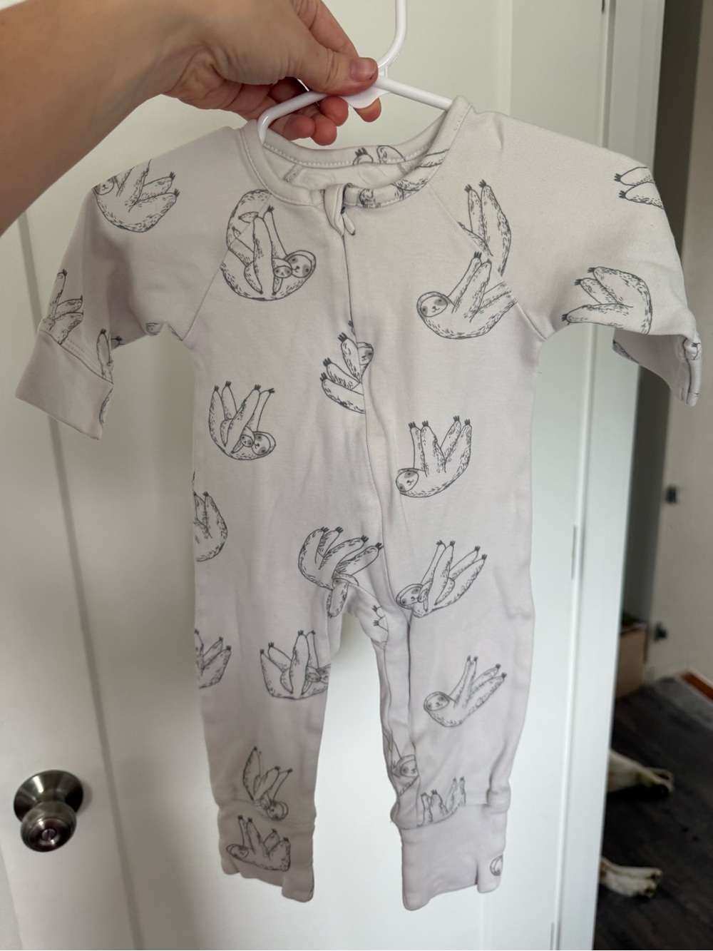 3 months organic cotton Sloth Print Kids One-Piece Footie, oliver and rain brand
